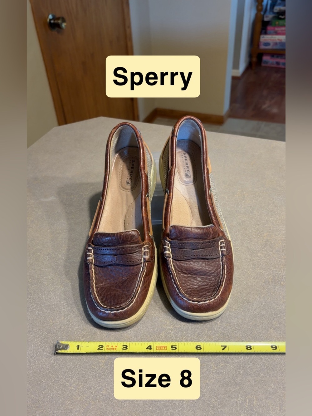 Sperry Top-Sider Women’s Size 8 Brown Tan  Leather